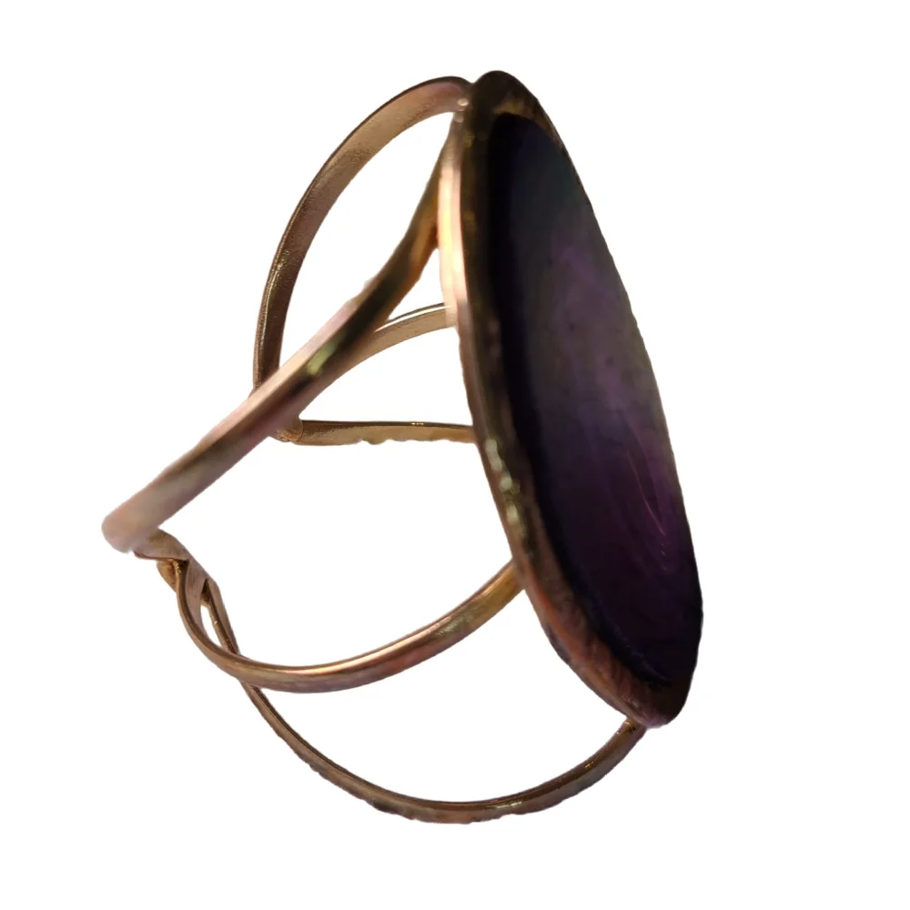 From St Xavier Purple Gold Cuff Bracelet - Picture 4 of 7